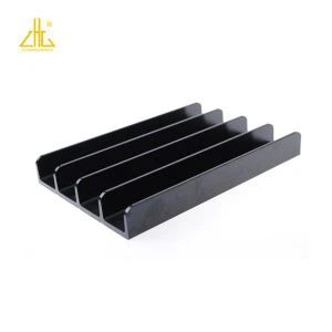 ब्लैक एक्सट्रूडेड एल्युमीनियम हीट सिंक प्रोफाइल